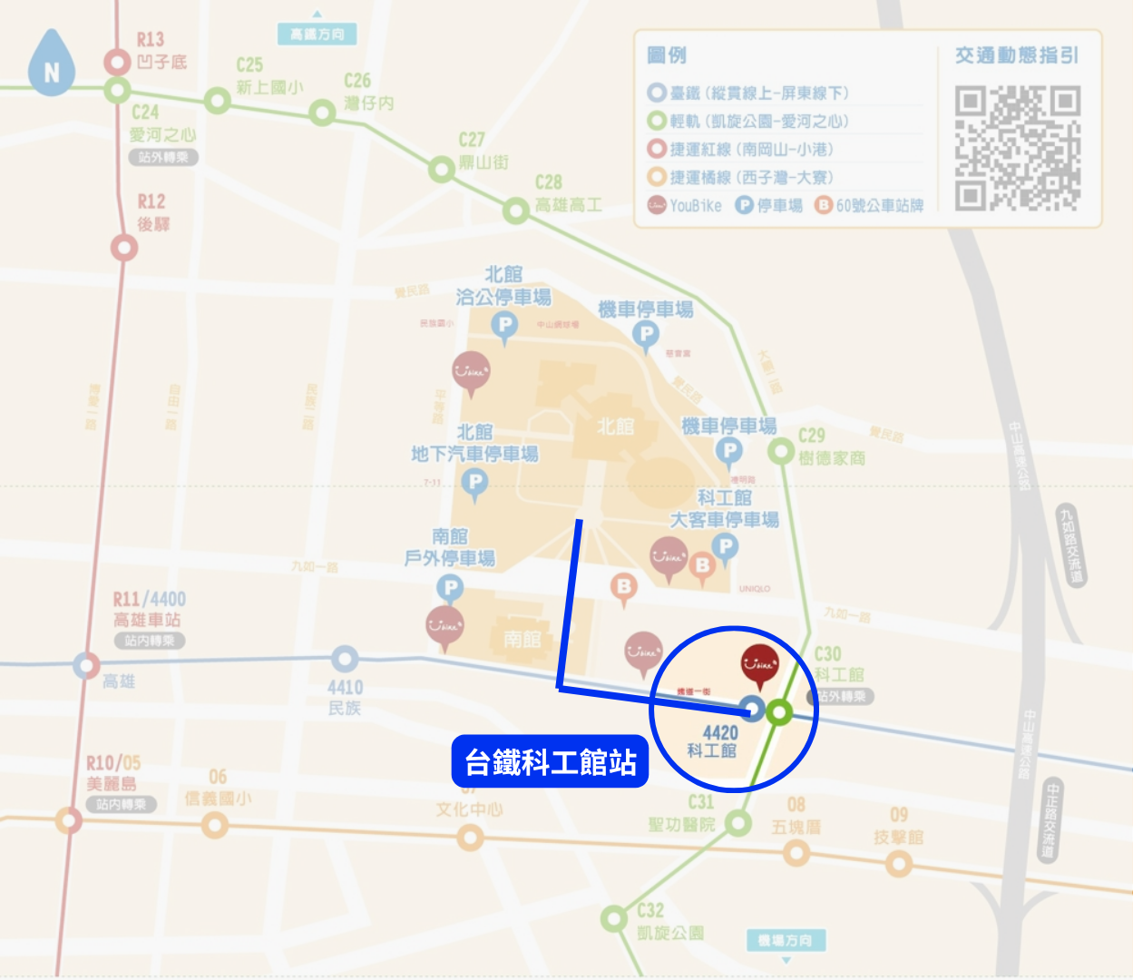 台鐵科工館站位置圖